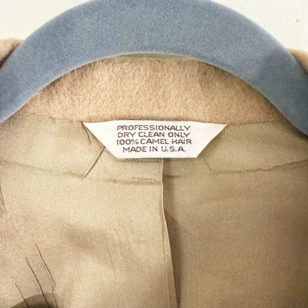 Vintage Hunt Valley Tan 100% Camel Hair Sport Coat Men's Size Large Made in USA